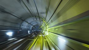 Time lapse 4k of automatic train moving through subway tunnel in  Seoul,South Korea. - Powered by Shutterstock - Get 15% off with code: PIKWIZARD15