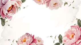 Elegant floral  watercolor with peony pink color background - Powered by Shutterstock - Get 15% off with code: PIKWIZARD15