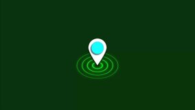 Abstract directional Map pin pointer on GPS Map tracker sign location icon animation.