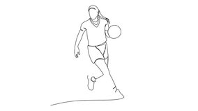 Linear drawing of a basketball player. Sport. Without artificial intelligence - Powered by Shutterstock - Get 15% off with code: PIKWIZARD15