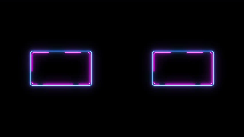 Neon looped light frame for game streaming video on a transparent background. Live streaming Frame - Animated Neon Overlay Template. Looped. Alpha channel. Royalty-Free Stock Footage #3487891405