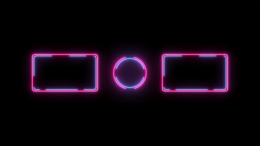 Neon looped light frame for game streaming video on a transparent background. Live streaming Frame - Animated Neon Overlay Template. Looped. Alpha channel. Royalty-Free Stock Footage #3487893901