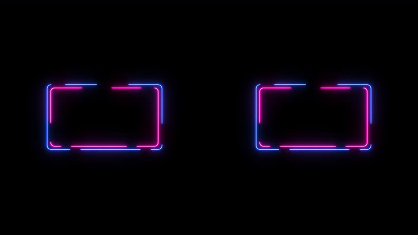 Neon looped light frame for game streaming video on a transparent background. Live streaming Frame - Animated Neon Overlay Template. Looped. Alpha channel. Royalty-Free Stock Footage #3487902867