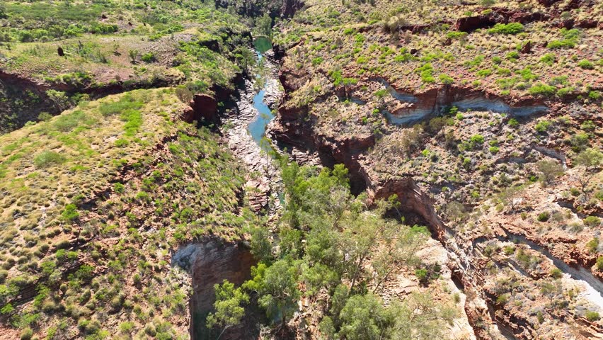 Aerial of Karijini National Park, Western Australia, Australia, Pacific