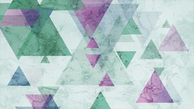 Colorful retro grunge triangles abstract tech background. Seamless looping minimal geometric motion design. Video animation Ultra HD 4K 3840x2160