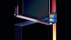 Abstract animation, 3d render of rotating glass shapes on black background, 4k seamless looped video - Powered by Shutterstock - Get 15% off with code: PIKWIZARD15