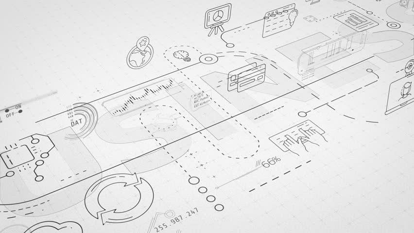 Inscription business in infographic diagram in 3D space.