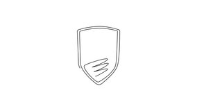 Self drawing animation of single one line draw shield secure and protection flat style icon symbol. Shield symbol for web site design, logo, app, UI. Continuous line draw. Full length animated - Powered by Shutterstock - Get 15% off with code: PIKWIZARD15