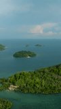 Beautiful Group of Islands and Blue sea. Once Islas in Zamboanga. Mindanao, Philippines. Vertical video.