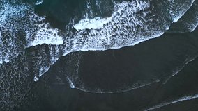 Nature Video Amazing Ocean Wave Top-Down Aerial View Shot. Nature and Travel Concept.