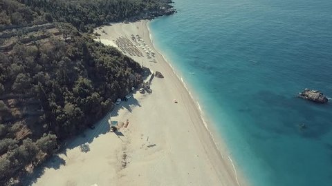 Flying above the beach in Albania.