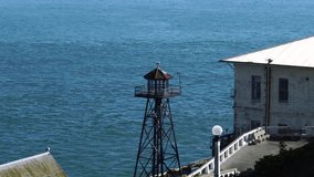 Guard Tower of Alcatraz Prison With View of San Francisco Bay and City - Powered by Shutterstock - Get 15% off with code: PIKWIZARD15