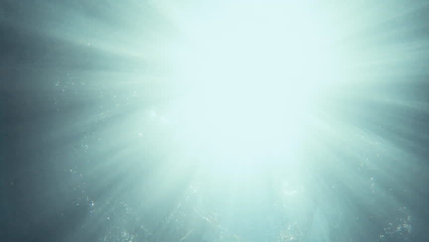 Amazing bright sunshine seen through water like miracle. Texture of underwater motions and ray of sun through surface of sea. Peaceful natural background. Film grain pixel texture Brilliant Underwater Royalty-Free Stock Footage #3488479333
