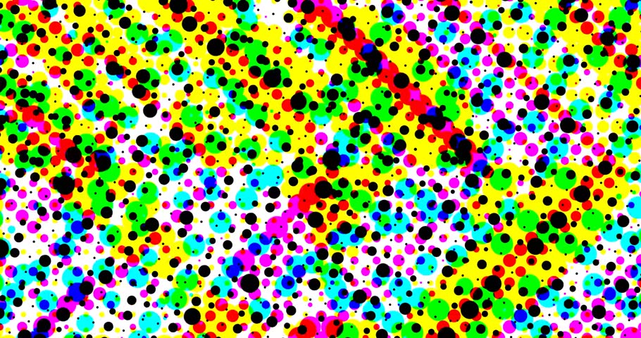 Halftone CMYK arrows 4k animated background.