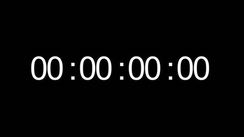 Timecode. Digits on black background 
Real time 40 seconds 30 fps 