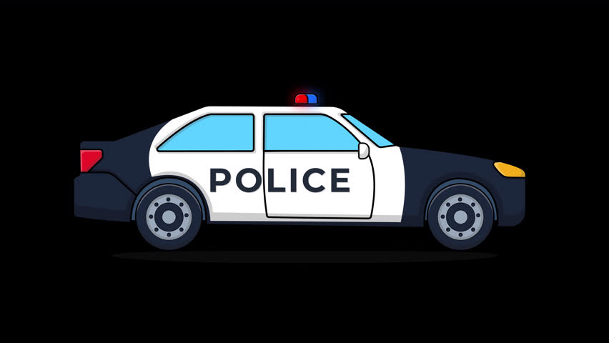 Police Car Animation Transparent Video For Your Project