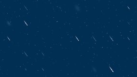 Template animation of evenly spaced artistic brush symbols of different sizes and opacity. Animation of transparency and size. Seamless looped 4k animation on dark blue background with stars