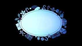 Merry Christmas and Happy New Year Decorative Greeting Card. Celebration Banner Template Isolated on Black  Xmas Decorations Set. Winter Background with snowflakes motion. Creative card design. - Powered by Shutterstock - Get 15% off with code: PIKWIZARD15