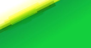 Animation of transparent yellow and green lines on the top left side of a green background with space for text. Suitable as a background for opening titles or presentations. UHD 4K 4096x2160 video