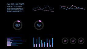 Charts and Graphs components. Advanced Data Analytics Dashboard Displaying Numerical Metrics and Percentages. Business analysis, technical overlays - Powered by Shutterstock - Get 15% off with code: PIKWIZARD15