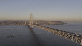 (4k 60fsp BT2020 HLG) Aerial photography of Kobe Akashi Bridge