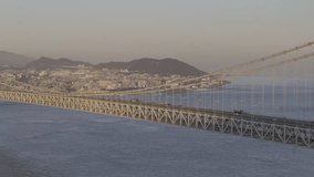 (4k 60fsp BT2020 HLG) Aerial photography of Kobe Akashi Bridge