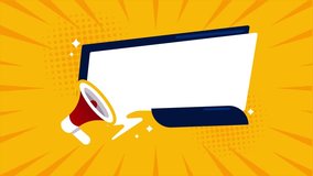 Announcement Mic, Loudspeaker announcing crazy promotions.
Hand hold megaphone loudspeaker bullhorn animation for Advertising and promotion,
Marketing concept, loudspeaker lightning. Video Animation. - Powered by Shutterstock - Get 15% off with code: PIKWIZARD15