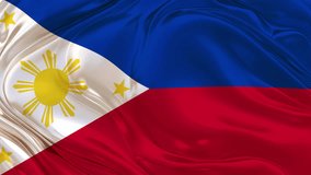 Philippines Waving Flag Seamless loop animation. 4K