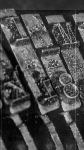 old fashioned typewriter keys, vintage technology in vertical
