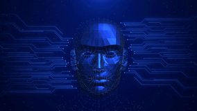 Human head brain network AI artificial intelligence Deep learning concept. Robot face virtual human, Virtual character digital clone, Brain Algorithm innovative. Neural Big data. 3D Illustration - Powered by Shutterstock - Get 15% off with code: PIKWIZARD15