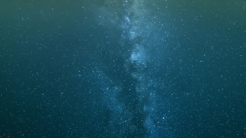 Starry night sky with meteor shower Milky Way moving in time lapse, Star Time Lapse, Milky Way Galaxy Moving Across the Night Sky.