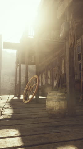 An old American western style town