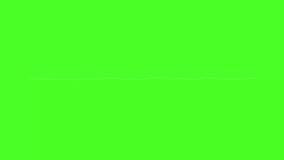 audio wave or sound frequency digital animation effect on green screen background.