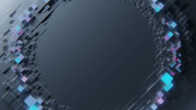 3d render of black background made of stack of glass colorful cubes with central wave. Simple technology concept. - Powered by Shutterstock - Get 15% off with code: PIKWIZARD15