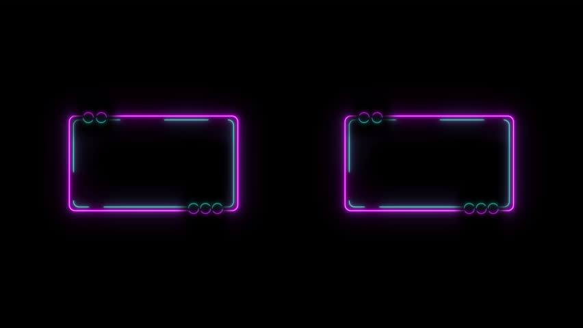 Neon looped light frame for game streaming video on a transparent background. Live streaming Frame - Animated Neon Overlay Template. Looped. Alpha channel. Royalty-Free Stock Footage #3489455227