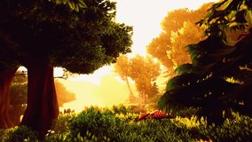 cartoon Sunrise on a foggy morning - Powered by Shutterstock - Get 15% off with code: PIKWIZARD15