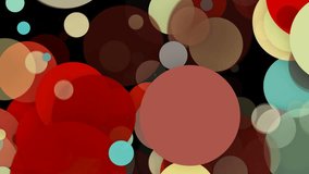 Abstract colorful circles background. 3d rendering animation backdrop. Seamless loop