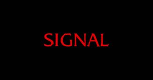 Signal Text Animation on Black Background 4K.