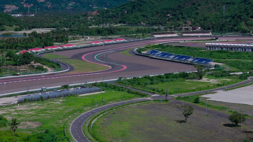 racing track top view drone