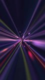 Vertical video - technology background with high speed colorful fiber optic data flow light beams and glowing particles. This futuristic tech motion background animation is full HD and looping.
