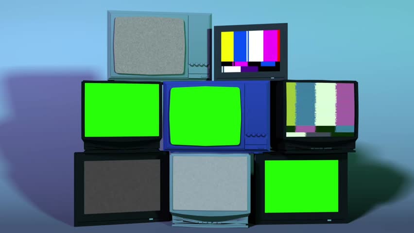 4k tv screen mockup, old tv screen green screen, use key light effect, Vintage Television Set