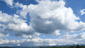 Time lapse of clouds over Polish and Slovak mountains and Tatra Mountains