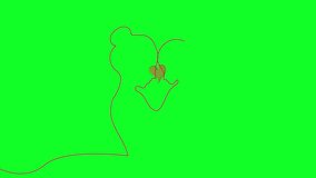 Mother's Day. 2D animation of One line art of mother and son for Happy Mother's Day, looping animation of red heart, light pink background, Green screen background. Used commercially, Royalty free. 4k - Powered by Shutterstock - Get 15% off with code: PIKWIZARD15