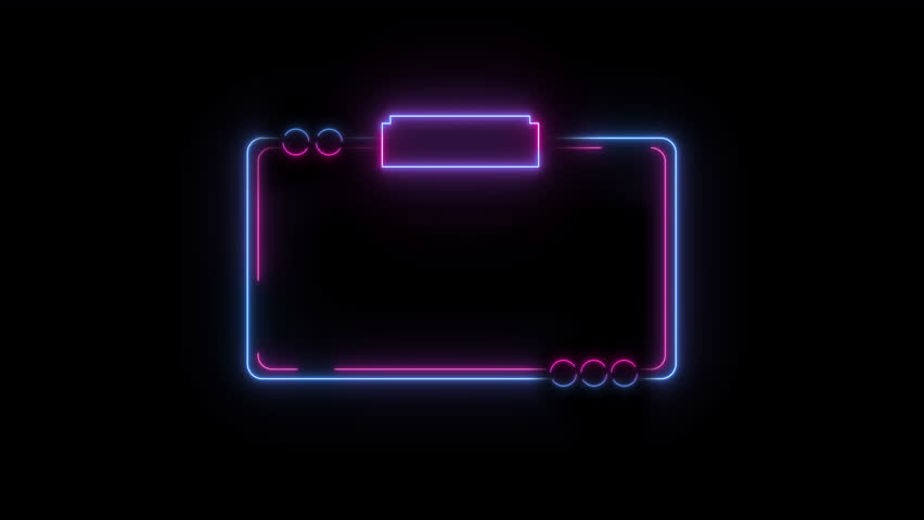 Neon looped light frame for game streaming video on a transparent background. Live streaming Frame - Animated Neon Overlay Template. Looped. Alpha channel. Royalty-Free Stock Footage #3490029291