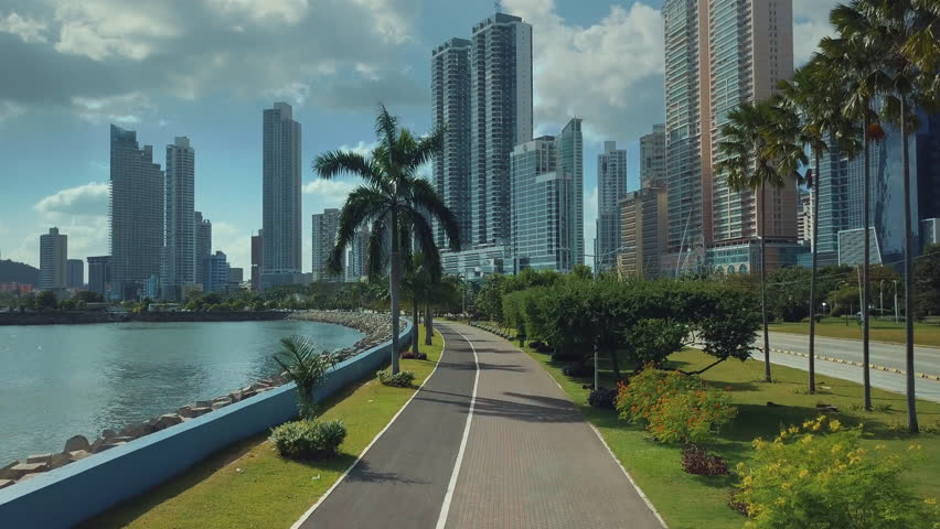 Panama City, Cinta Costera, Aerial Drone 4k Royalty-Free Stock Footage #34901287