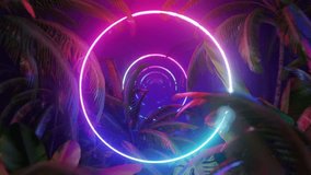 Neon Frame in The Jungle 3D Rendering - Powered by Shutterstock - Get 15% off with code: PIKWIZARD15