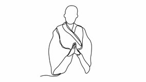 abstract Chinese man without a face, national dress of china, Praying Monk in Kimono, Self drawing animation with one continuous line draw, logo
 - Powered by Shutterstock - Get 15% off with code: PIKWIZARD15