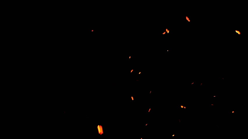 Red hot embers rising in the dark of night Royalty-Free Stock Footage #34903483