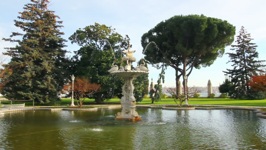 fountain in Dolmabahce sultan palace - Istanbul Turkey