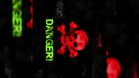 Vertical video: Alert wargning symbol technology loop concept. Abstract sign on glitch screens. Seamless and looped. - Powered by Shutterstock - Get 15% off with code: PIKWIZARD15
